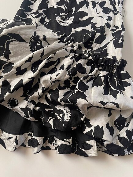 Rickie Freeman for Teri Jon Black & White Ruffle Dress Size 4 - Picture 7 of 9